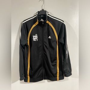Adidas Zip Up Jacket Adult Medium Black Basketball Top Ten Sports Lightweight